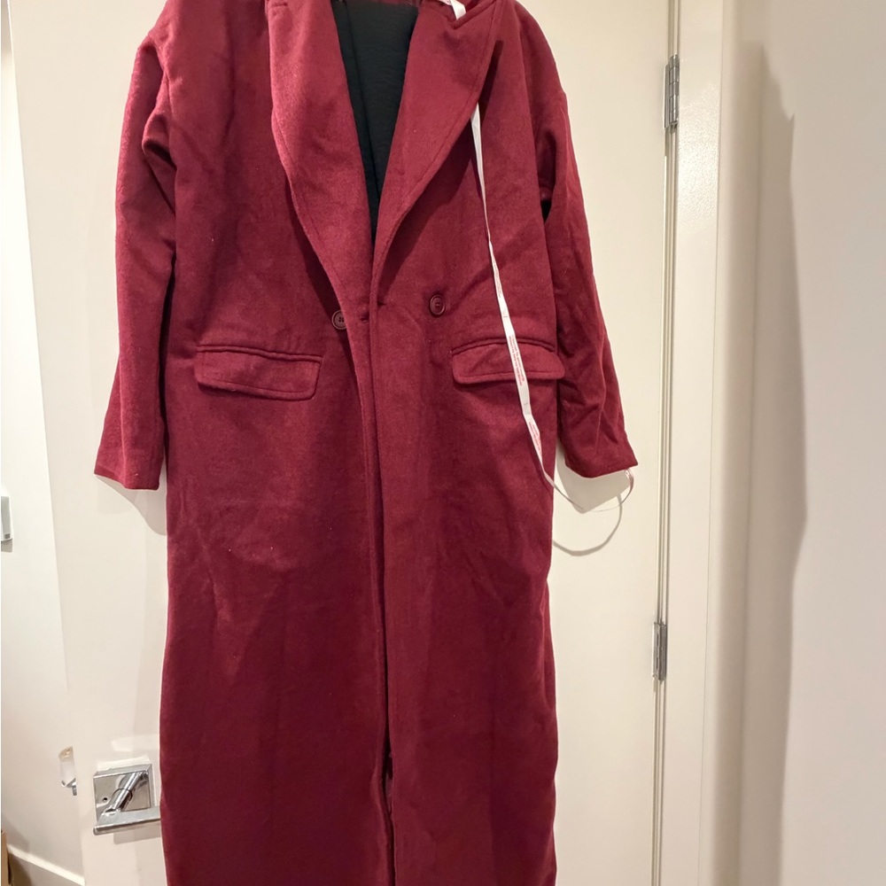 NWT ASOS Missguided 4 Tall Soft Maroon / Burgundy Coat